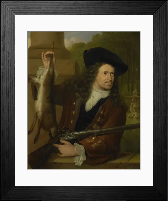 Framed Print : Jan de Hooghe (1650-1731). Anna de Hooghe's Cousin, Dressed for Shooting, 1700. Creator: Ludolf Bakhuizen Framed Print : Jan de Hooghe (1650-1731). Anna de Hooghe's Cousin, Dressed for Shooting, 1700. Creator: Ludolf Bakhuizen