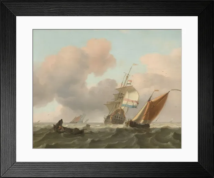 Framed Print : Rough Sea with Ships, 1697. Creator: Ludolf Bakhuizen Framed Print : Rough Sea with Ships, 1697. Creator: Ludolf Bakhuizen