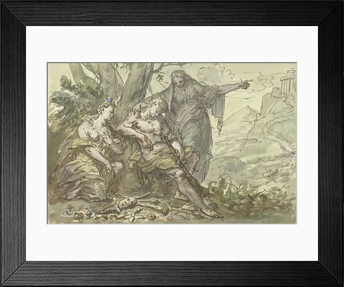 Framed Print : Hercules at the crossroads, 1677-1755. Creator: Elias van Nijmegen Framed Print : Hercules at the crossroads, 1677-1755. Creator: Elias van Nijmegen