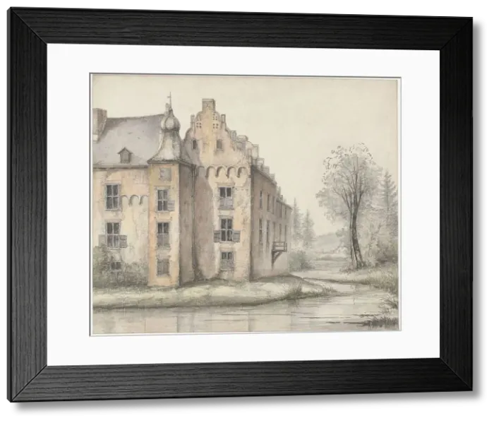 Framed Print : View of the Doorwerth Castle, 1801-1873. Creator: George Pieter Westenberg Framed Print : View of the Doorwerth Castle, 1801-1873. Creator: George Pieter Westenberg