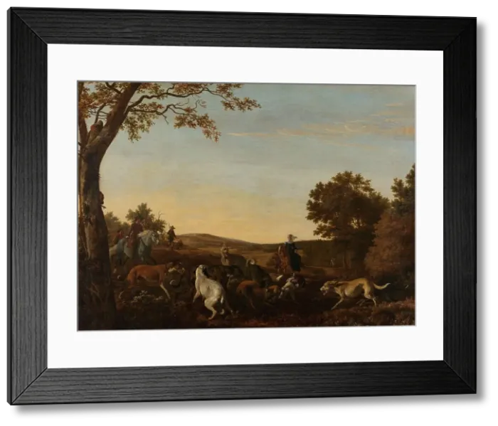 Framed Print : The Fox Hunt, 1650-1679. Creator: Ludolf de Jongh Framed Print : The Fox Hunt, 1650-1679. Creator: Ludolf de Jongh