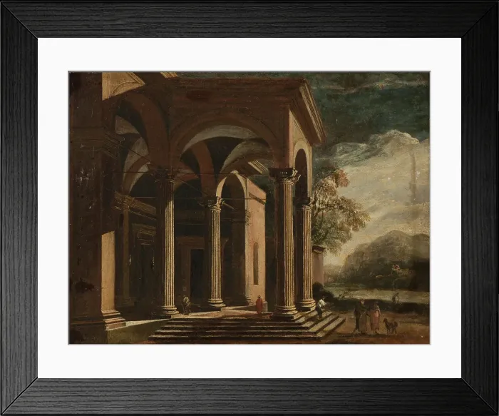 Framed Print : Architectural fantasy, palace in landscape. Creator: Ottavio Viviani Framed Print : Architectural fantasy, palace in landscape. Creator: Ottavio Viviani