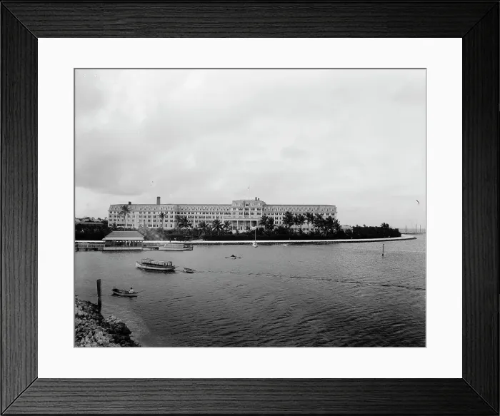 Framed Print : Hotel Royal Palm from the bay, Miami, Fla. between 1880 and 1901. Creator: Unknown Framed Print : Hotel Royal Palm from the bay, Miami, Fla. between 1880 and 1901. Creator: Unknown