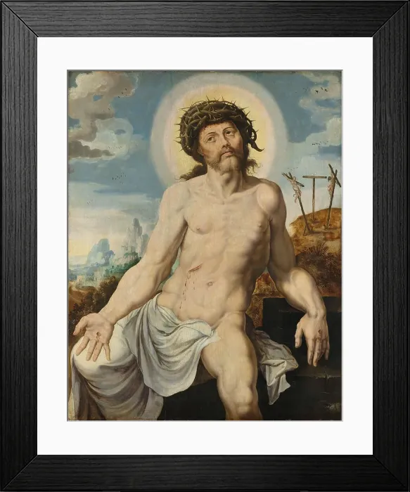 Framed Print : Christ as the Man of Sorrows, c.1545-c.1550. Creator: Workshop of Maarten van Heemskerck Framed Print : Christ as the Man of Sorrows, c.1545-c.1550. Creator: Workshop of Maarten van Heemskerck