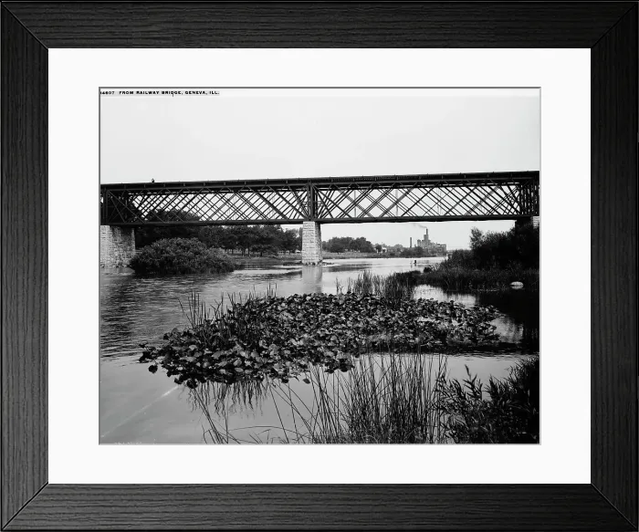 Framed Print : From railway bridge, Geneva, Ill. between 1880 and 1899. Creator: Unknown Framed Print : From railway bridge, Geneva, Ill. between 1880 and 1899. Creator: Unknown