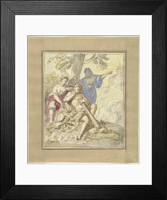 Framed Print : Hercules at the crossroads, 1677-1755. Creator: Elias van Nijmegen Framed Print : Hercules at the crossroads, 1677-1755. Creator: Elias van Nijmegen
