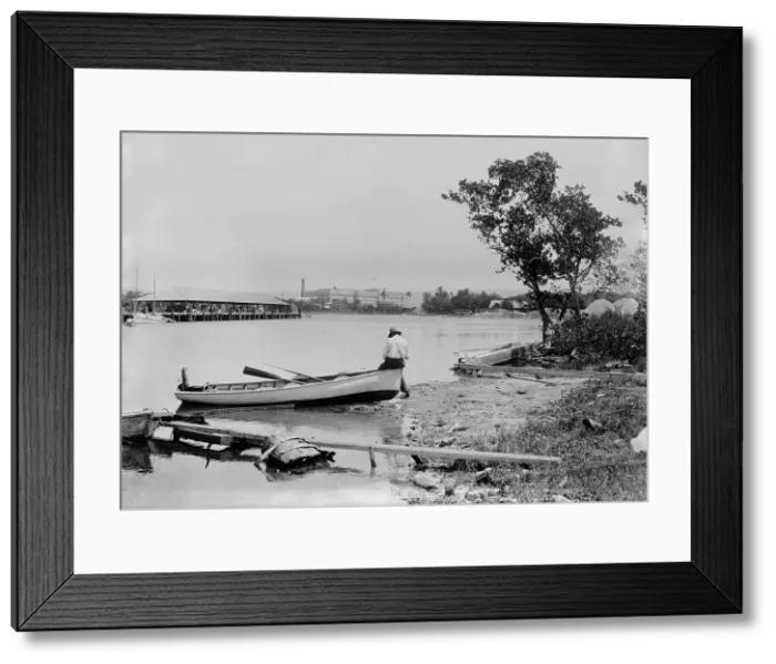 Framed Print : Miami River and the Hotel Royal Palm, Miami, Fla. c1900. Creator: Unknown Framed Print : Miami River and the Hotel Royal Palm, Miami, Fla. c1900. Creator: Unknown
