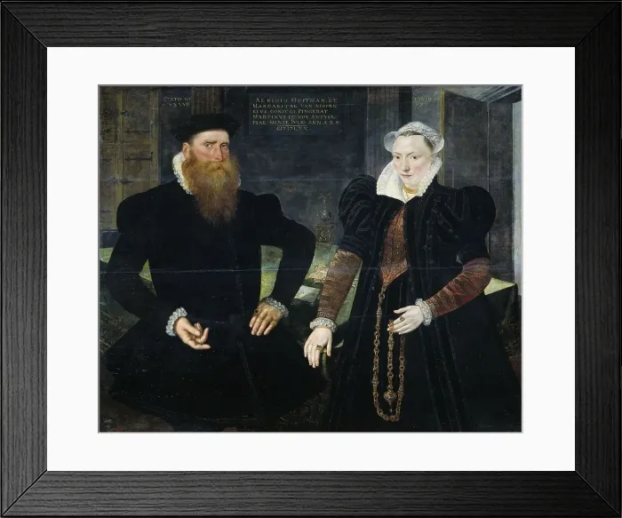 Framed Print : Portrait of Gillis Hooftman, Shipowner, and his Wife Margaretha van Nispen (Gilles van Eichelenberg, Creator: Martin de Vos) Framed Print : Portrait of Gillis Hooftman, Shipowner, and his Wife Margaretha van Nispen (Gilles van Eichelenberg, Creator: Martin de Vos)