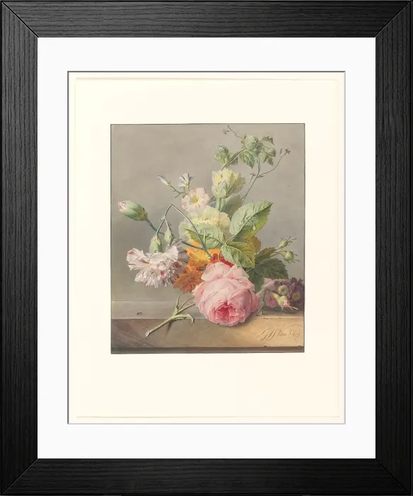 Framed Print : Floral Still Life, c.1800-c.1825. Creator: Georgius Jacobus Johannes van Os Framed Print : Floral Still Life, c.1800-c.1825. Creator: Georgius Jacobus Johannes van Os