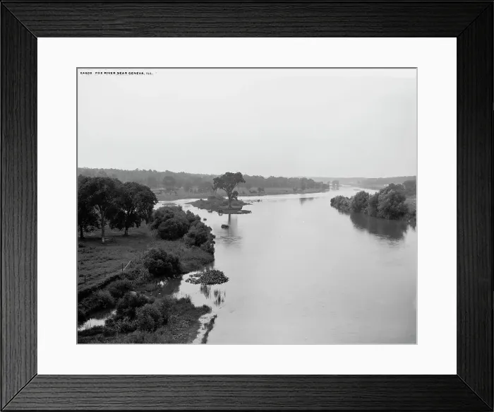 Framed Print : Fox River near Geneva, Ill. c.(between 1880 and 1899). Creator: Unknown Framed Print : Fox River near Geneva, Ill. c.(between 1880 and 1899). Creator: Unknown
