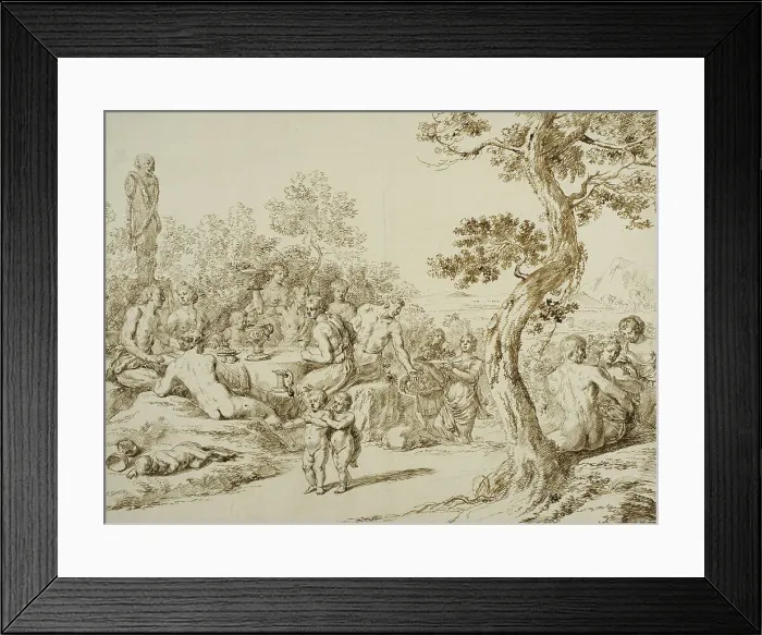 Framed Print : Bacchanal, c18th century. Creator: Ottmar Elliger the Younger Framed Print : Bacchanal, c18th century. Creator: Ottmar Elliger the Younger