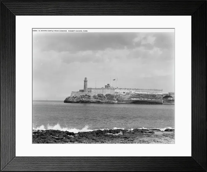 Framed Print : Morro Castle from Cabanas (Sunset), Havana, Cuba, El, between 1880 and 1901. Creator: Unknown Framed Print : Morro Castle from Cabanas (Sunset), Havana, Cuba, El, between 1880 and 1901. Creator: Unknown