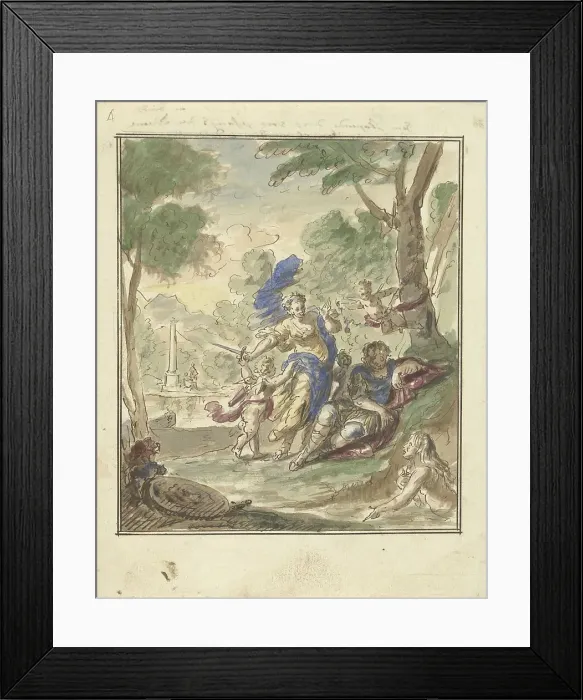 Framed Print : Armida and Rinaldo, 1677-1755. Creator: Elias van Nijmegen Framed Print : Armida and Rinaldo, 1677-1755. Creator: Elias van Nijmegen