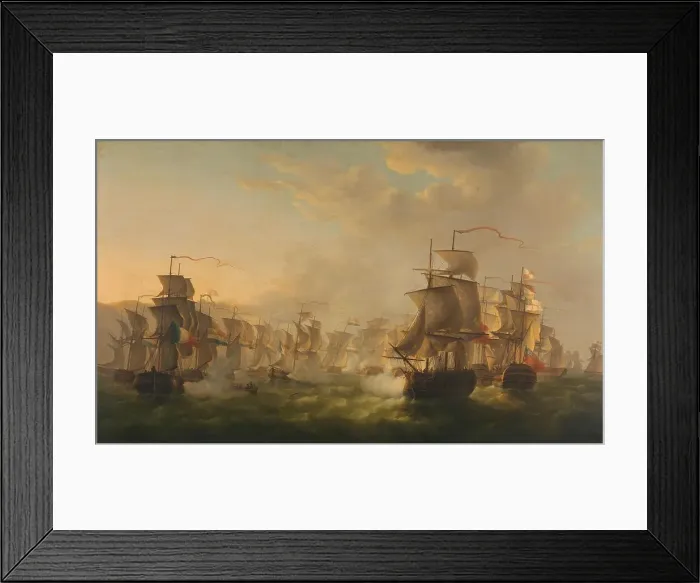 Framed Print : Clash of the Dutch and British Fleets during the Passage of the Dutch Flotilla to Boulogne (1804), 1 Creator: Martinus Schouman Framed Print : Clash of the Dutch and British Fleets during the Passage of the Dutch Flotilla to Boulogne (1804), 1 Creator: Martinus Schouman