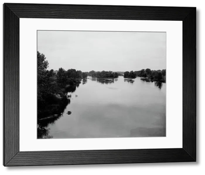 Framed Print : Fox River looking down from Batavia, between 1880 and 1899. Creator: Unknown Framed Print : Fox River looking down from Batavia, between 1880 and 1899. Creator: Unknown