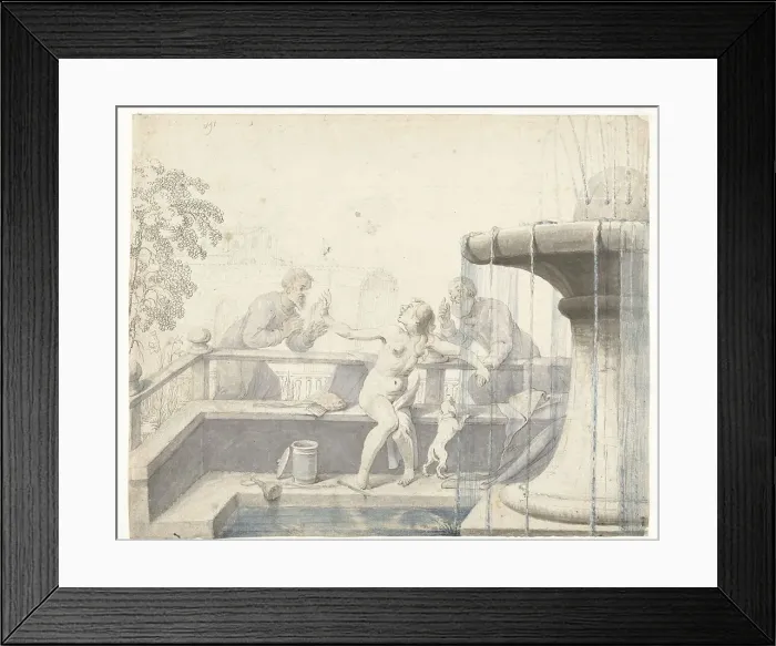 Framed Print : Suzanna and the elders, 1620-1629. Creator: Gerard ter Borch I Framed Print : Suzanna and the elders, 1620-1629. Creator: Gerard ter Borch I