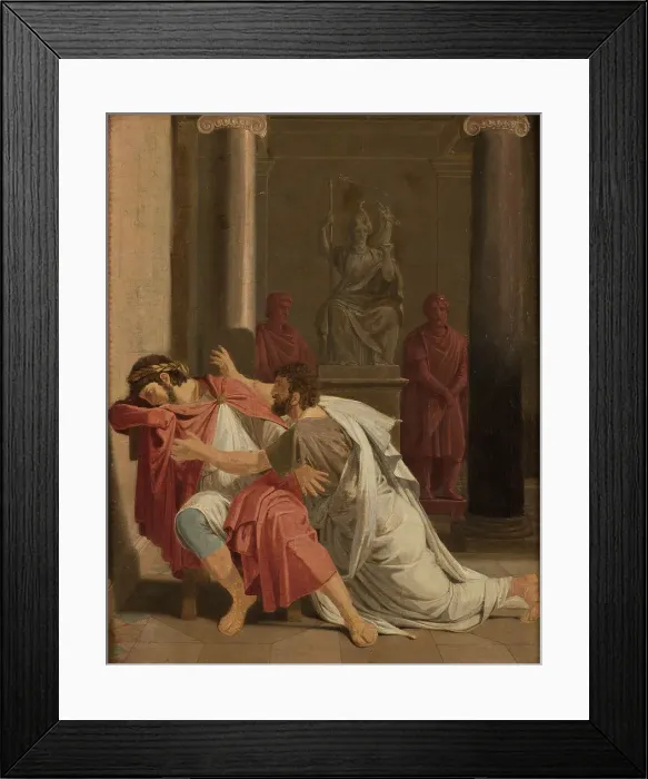 Framed Print : Burrhus, Nero's Tutor, Prostrating Himself before his Sovereign Lord, 1816. Creator: Otto Wallgren Framed Print : Burrhus, Nero's Tutor, Prostrating Himself before his Sovereign Lord, 1816. Creator: Otto Wallgren