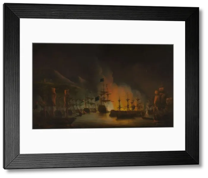 Framed Print : The Bombardment of Algiers, in support of...the release of Christian slaves...1816, 1823. Creator: Martinus Schouman Framed Print : The Bombardment of Algiers, in support of...the release of Christian slaves...1816, 1823. Creator: Martinus Schouman