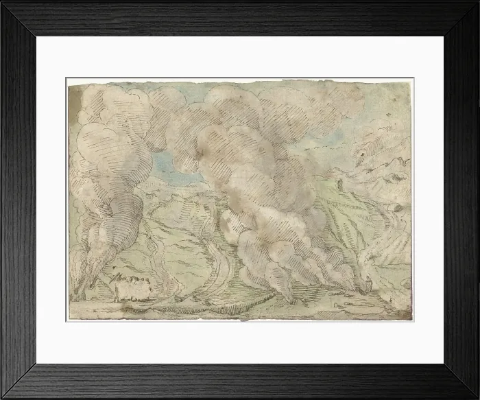 Framed Print : View of the Solfatara at Pozzuoli, outside Naples, c.1611. Creator: Gerard ter Borch I Framed Print : View of the Solfatara at Pozzuoli, outside Naples, c.1611. Creator: Gerard ter Borch I