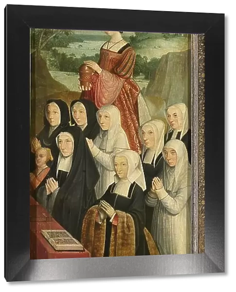 Memorial Panel with Nine Female Portraits, probably Kathrijn Willemsdr van der Graft and Family, wit Creator: Master of Alkmaar