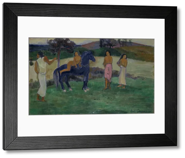 Framed Print : Composition with Figures and a Horse, 1902. Creator: Paul Gauguin Framed Print : Composition with Figures and a Horse, 1902. Creator: Paul Gauguin