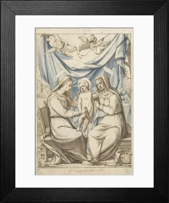 Framed Print : The Virgin Mary with Child and Saint Anna, 1616. Creator: Gerard ter Borch I Framed Print : The Virgin Mary with Child and Saint Anna, 1616. Creator: Gerard ter Borch I