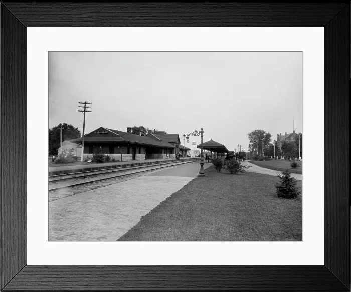 Framed Print : Elmhurst, Ill. Chicago & North-Western Ry. station, between 1880 and 1899. Creator: Unknown. Elmhurst, Ill. Chicago & North-Western Ry. station, between 1880 and 1899. Creator: Unknown Framed Print : Elmhurst, Ill. Chicago & North-Western Ry. station, between 1880 and 1899. Creator: Unknown. Elmhurst, Ill. Chicago & North-Western Ry. station, between 1880 and 1899. Creator: Unknown