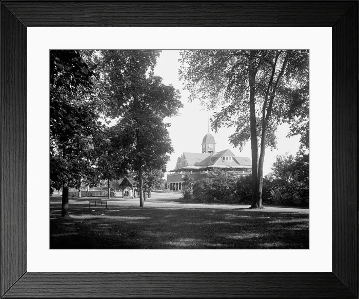 Framed Print : Casino (park side), Belle Isle, Detroit, between 1884 and 1899. Creator: Unknown Framed Print : Casino (park side), Belle Isle, Detroit, between 1884 and 1899. Creator: Unknown