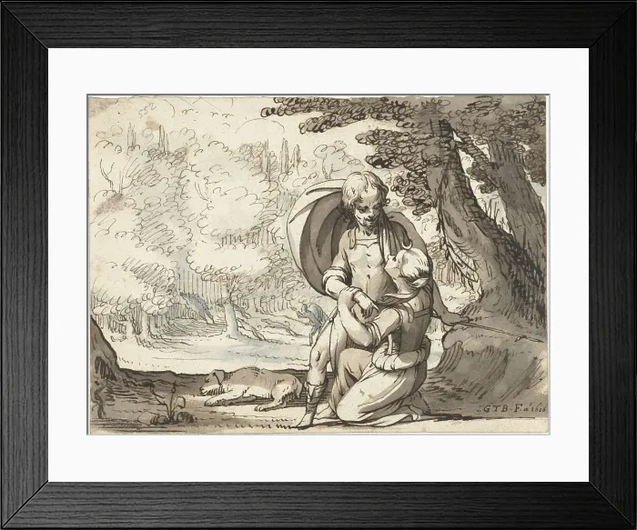 Framed Print : Venus and Adonis in conversation, 1616. Creator: Gerard ter Borch I Framed Print : Venus and Adonis in conversation, 1616. Creator: Gerard ter Borch I