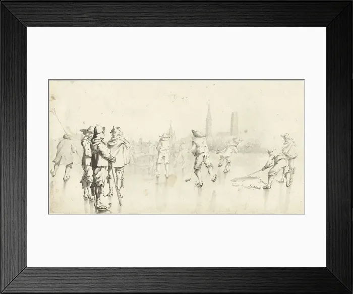 Framed Print : Skaters near Zwolle, c.1610-1640. Creator: Gerard Terborch II Framed Print : Skaters near Zwolle, c.1610-1640. Creator: Gerard Terborch II