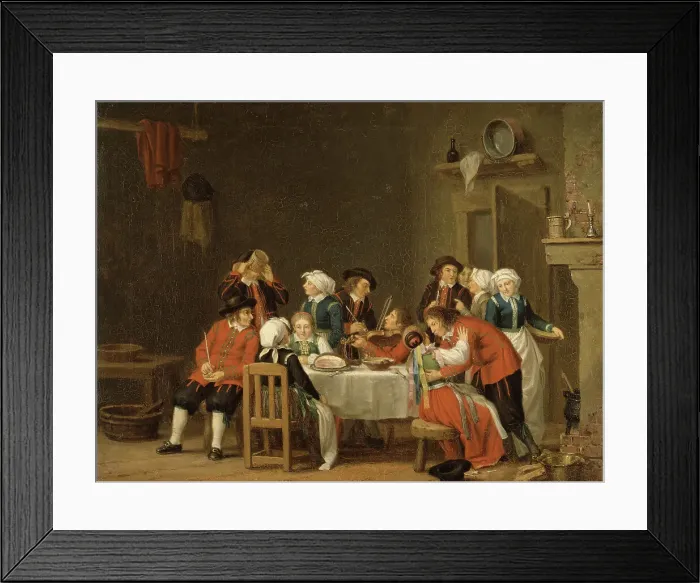 Framed Print : Convivial Scene in a Peasant's Cottage, c18th century. Creator: Per Hillestrom Framed Print : Convivial Scene in a Peasant's Cottage, c18th century. Creator: Per Hillestrom