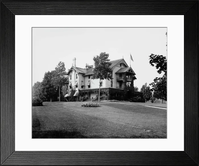 Framed Print : Lake Geneva, residence of Mr. L.Z. Leiter or Lieter, between 1880 and 1899. Creator: Unknown Framed Print : Lake Geneva, residence of Mr. L.Z. Leiter or Lieter, between 1880 and 1899. Creator: Unknown