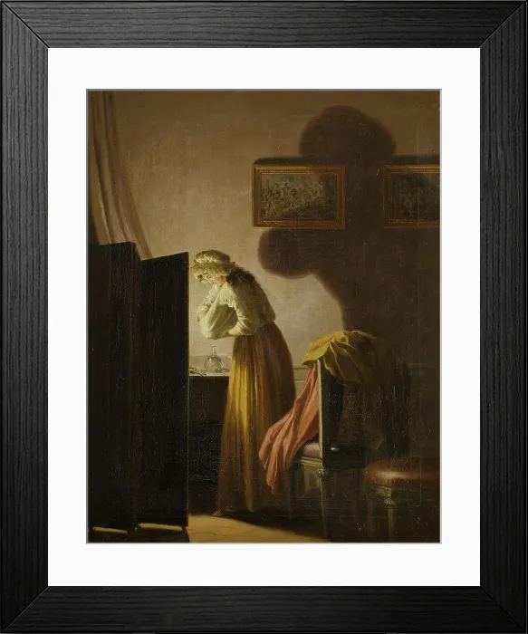 Framed Print : A Woman Picking Fleas by Candlelight, c18th century. Creator: Per Hillestrom Framed Print : A Woman Picking Fleas by Candlelight, c18th century. Creator: Per Hillestrom