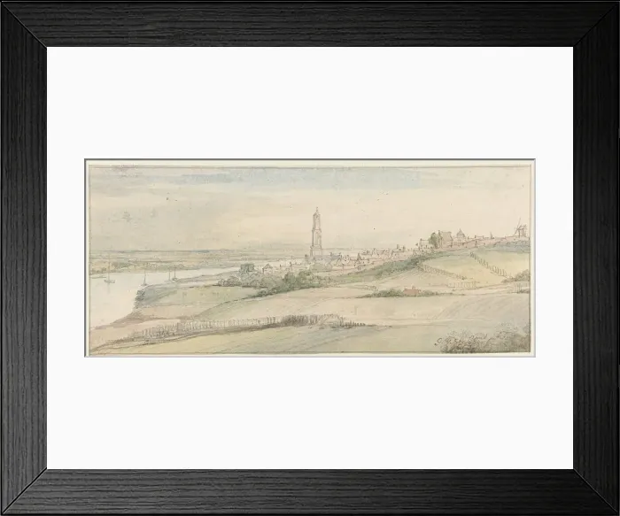 Framed Print : View of Rhenen and the Rhine from the East, 1663. Creator: Gerbrand van den Eeckhout Framed Print : View of Rhenen and the Rhine from the East, 1663. Creator: Gerbrand van den Eeckhout