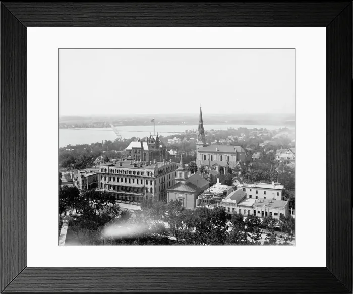 Framed Print : Madison, Wis. panorama from Capitol dome, between 1880 and 1899. Creator: Unknown Framed Print : Madison, Wis. panorama from Capitol dome, between 1880 and 1899. Creator: Unknown