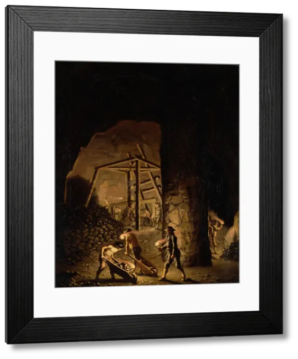 Framed Print : Gallery in Falun Copper Mine, c18th century. Creator: Per Hillestrom Framed Print : Gallery in Falun Copper Mine, c18th century. Creator: Per Hillestrom