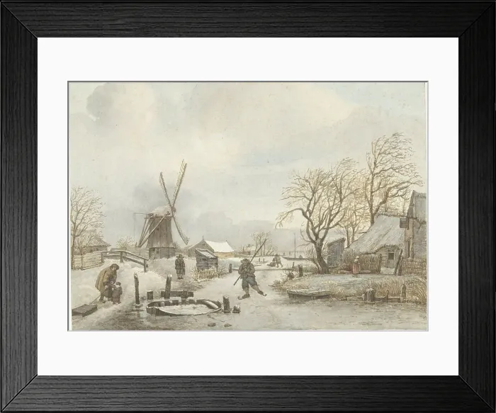 Framed Print : Winter landscape, 1815. Creator: Gerrit Lamberts Framed Print : Winter landscape, 1815. Creator: Gerrit Lamberts