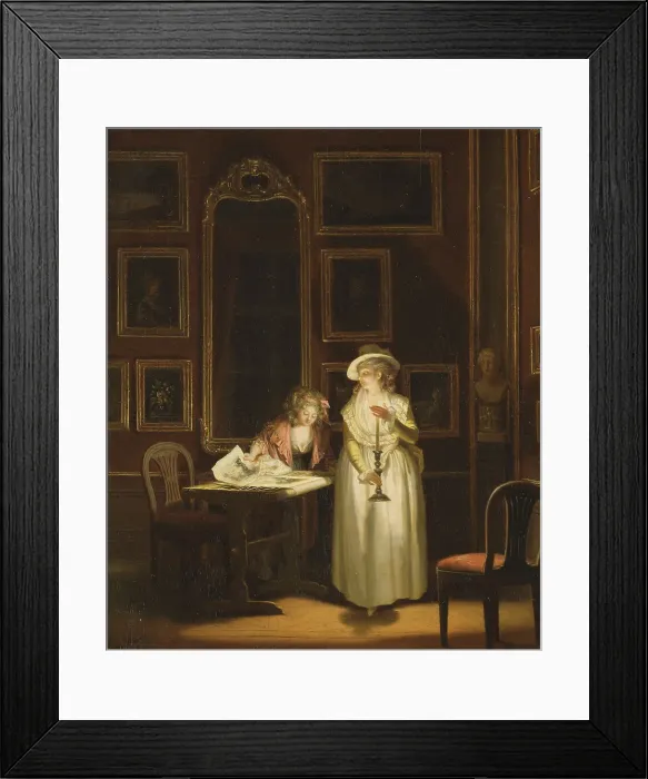 Framed Print : At the Embroidery-Frame, c18th century. Creator: Per Hillestrom Framed Print : At the Embroidery-Frame, c18th century. Creator: Per Hillestrom