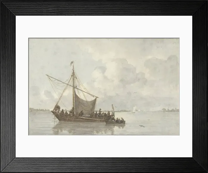 Framed Print : River view, 1786-1850. Creator: Gerrit Lamberts Framed Print : River view, 1786-1850. Creator: Gerrit Lamberts