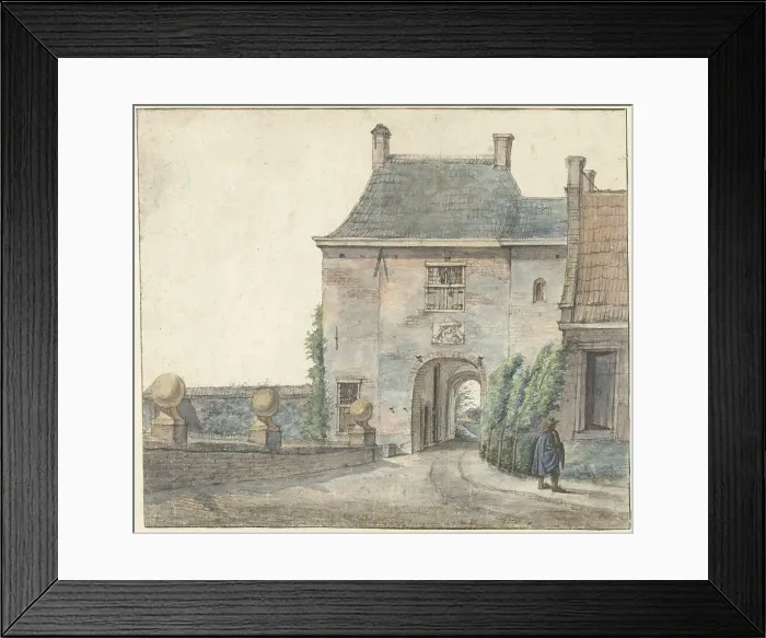 Framed Print : The Gate of the Castle of Heemstede, 1813. Creator: Gerrit Lamberts Framed Print : The Gate of the Castle of Heemstede, 1813. Creator: Gerrit Lamberts