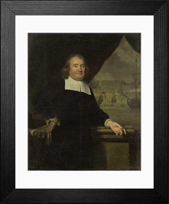 Framed Print : Portrait of a captain or ship-owner, 1678. Creator: Michiel van Musscher Framed Print : Portrait of a captain or ship-owner, 1678. Creator: Michiel van Musscher