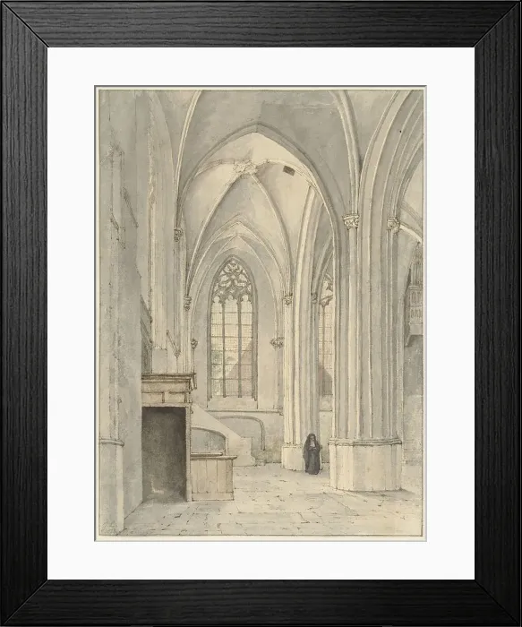 Framed Print : Interior of the Church of Rhenen, 1823. Creator: Gerrit Lamberts Framed Print : Interior of the Church of Rhenen, 1823. Creator: Gerrit Lamberts