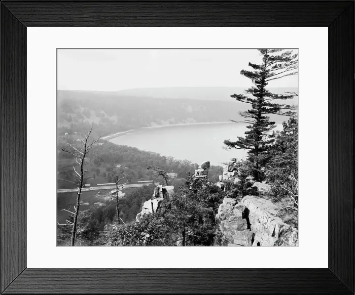 Framed Print : Devil's Lake, Wisconsin, between 1880 and 1899. Creator: Unknown Framed Print : Devil's Lake, Wisconsin, between 1880 and 1899. Creator: Unknown