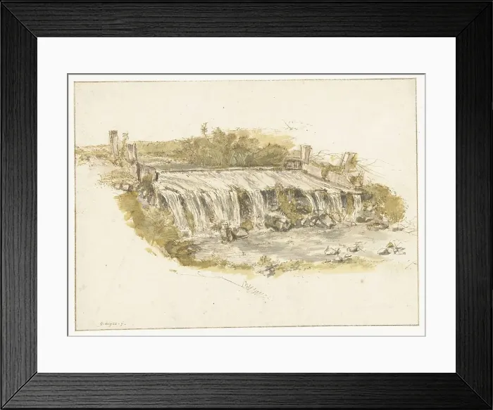 Framed Print : Waterfall, 1633-1687. Creator: Gillis Neyts Framed Print : Waterfall, 1633-1687. Creator: Gillis Neyts