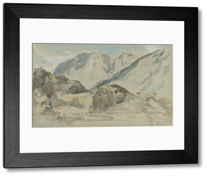 Framed Print : Mountain landscape, 1840-1850. Creator: Eugene Delacroix Framed Print : Mountain landscape, 1840-1850. Creator: Eugene Delacroix