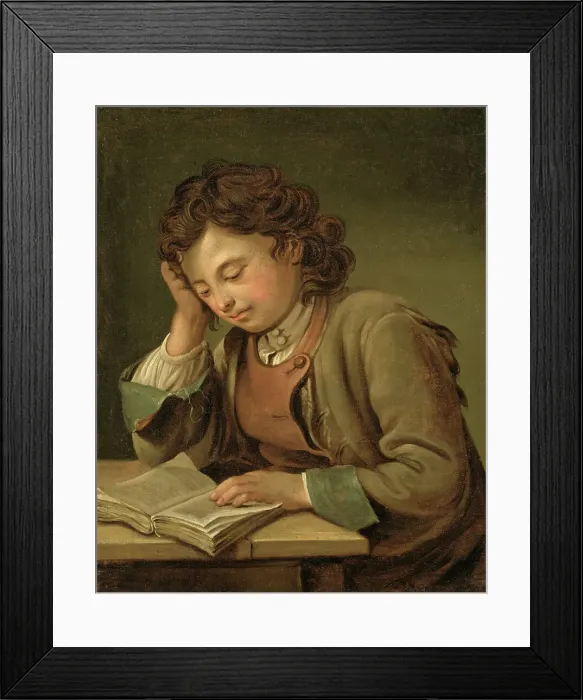 Framed Print : A Boy Reading, 1758. Creator: Per Krafft the Elder Framed Print : A Boy Reading, 1758. Creator: Per Krafft the Elder