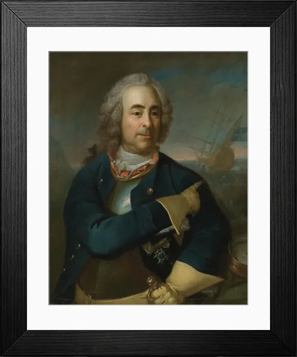 Framed Print : David Anckarloo, 1687-1765, mid-late 18th century. Creator: Per Krafft the Elder Framed Print : David Anckarloo, 1687-1765, mid-late 18th century. Creator: Per Krafft the Elder