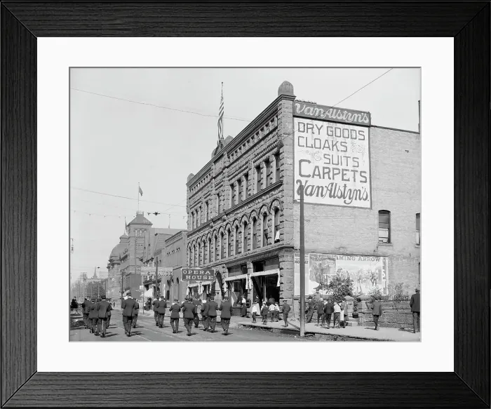 Framed Print : Washington Street, showing opera house, Marquette, Mich. between 1900 and 1910. Creator: Unknown Framed Print : Washington Street, showing opera house, Marquette, Mich. between 1900 and 1910. Creator: Unknown