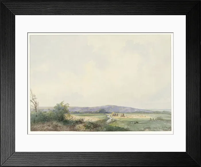 Framed Print : Landscape with meadows, near the dunes, 1844. Creator: Frans Arnold Breuhaus de Groot Framed Print : Landscape with meadows, near the dunes, 1844. Creator: Frans Arnold Breuhaus de Groot