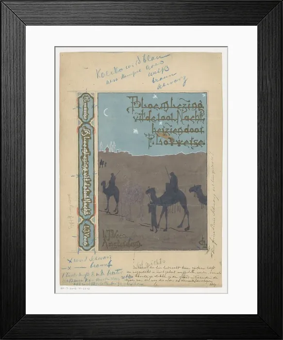 Framed Print : Book cover design for Anthology of One Thousand and One Nights by Pieter Louwerse, 1910 or earlier. Creator: Louwerse, H.C Framed Print : Book cover design for Anthology of One Thousand and One Nights by Pieter Louwerse, 1910 or earlier. Creator: Louwerse, H.C